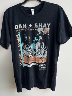 Black Graphic Short‑Sleeve Concert Tee
